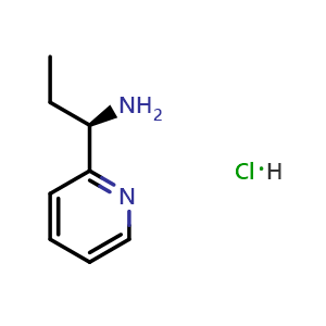 Chemical structure of (R)-1-(pyridin-2-yl)propan-1-amine hydrochloride , CAS 339290-42-5, AChemBlock V144927