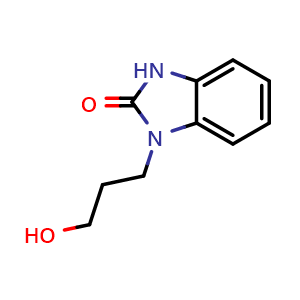 Chemical structure of 1,3-dihydro-1-(3-hydroxypropyl)-2H-Benzimidazol-2-one , CAS 62780-92-1, AChemBlock V144937