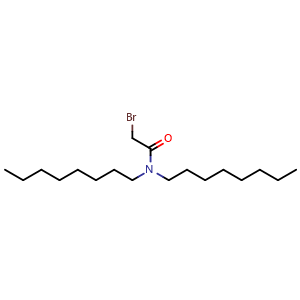 Chemical structure of 2-bromo-N,N-dioctylacetamide , CAS 145570-18-9, AChemBlock V144954