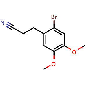 Chemical structure of 2-bromo-4,5-dimethoxy-phenylpropionitrile , CAS 35249-62-8, AChemBlock V144964