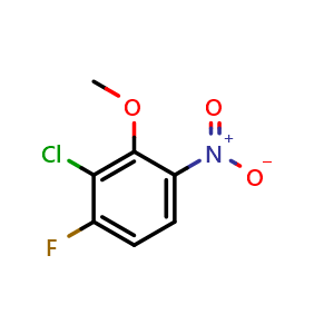 Chemical structure of 2-chloro-1-fluoro-3-methoxy-4-nitrobenzene , CAS 2088324-92-7, AChemBlock V144979