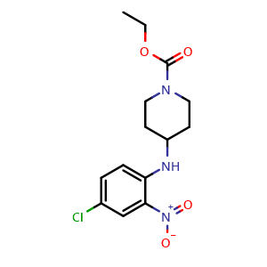 Chemical structure of ethyl 4-((4-chloro-2-nitrophenyl)amino)piperidine-1-carboxylate , CAS 53786-44-0, AChemBlock V144989