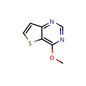 Chemical structure of 4-methoxythieno[3,2-d]pyrimidine , CAS 16228-99-2, AChemBlock V144990