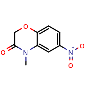 Chemical structure of 4-methyl-6-nitro-2H-benzo[b][1,4]oxazin-3(4H)-one , CAS 103361-68-8, AChemBlock V144999