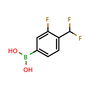 Chemical structure of (4-(difluoromethyl)-3-fluorophenyl)boronic acid , CAS 1254118-36-9, AChemBlock V145018