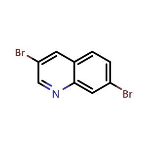 Chemical structure of 3,7-dibromoquinoline , CAS 1781378-17-3, AChemBlock V145027