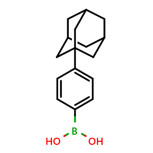 Chemical structure of (4-(adamantan-1-yl)phenyl)boronic acid , CAS 1527479-23-7, AChemBlock V145031