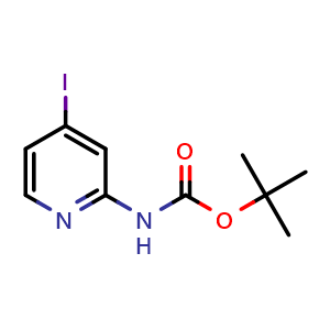 Chemical structure of tert-butyl (4-iodopyridin-2-yl)carbamate , CAS 405939-28-8, AChemBlock V145050