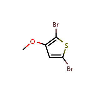 Chemical structure of 2,5-dibromo-3-methoxythiophene , CAS 148078-36-8, AChemBlock V145063