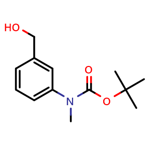 Chemical structure of tert-butyl (3-(hydroxymethyl)phenyl)(methyl)carbamate , CAS 1998070-88-4, AChemBlock V145066