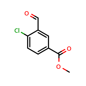 Chemical structure of methyl 4-chloro-3-formylbenzoate , CAS 1044920-98-0, AChemBlock V145071
