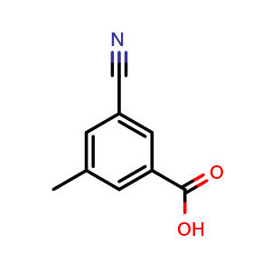 Chemical structure of 3-cyano-5-methylbenzoic acid , CAS 78621-81-5, AChemBlock V145081