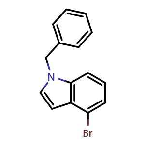 Chemical structure of 1-benzyl-4-bromo-1H-indole , CAS 481630-48-2, AChemBlock V145083