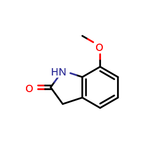 Chemical structure of 7-methoxyindolin-2-one , CAS 7699-20-9, AChemBlock V145095