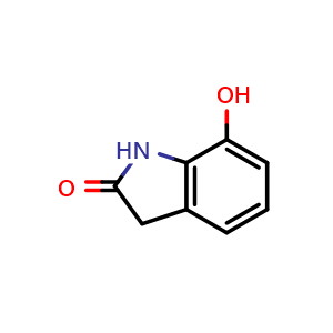 Chemical structure of 7-hydroxyindolin-2-one , CAS 10238-74-1, AChemBlock V145096