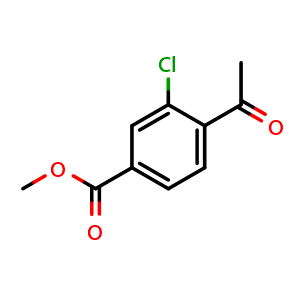 Chemical structure of methyl 4-acetyl-3-chlorobenzoate , CAS 57542-71-9, AChemBlock V145102