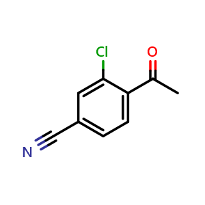 Chemical structure of 4-acetyl-3-chlorobenzonitrile , CAS 1096666-21-5, AChemBlock V145104