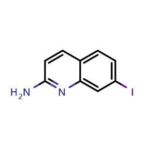 Chemical structure of 7-iodoquinolin-2-amine , AChemBlock V145106