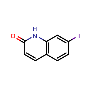 Chemical structure of 7-Iodoquinolin-2(1H)-one , CAS 1261470-48-7, AChemBlock V145107