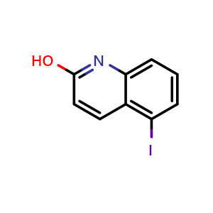 Chemical structure of 5-iodoquinolin-2-ol , CAS 1261882-93-2, AChemBlock V145109