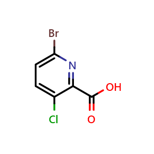 Chemical structure of 6-bromo-3-chloropicolinic acid , CAS 1060815-76-0, AChemBlock V145117