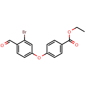 Chemical structure of Ethyl 4-(3-bromo-4-formylphenoxy)benzoate , CAS 1196474-68-6, AChemBlock V145130