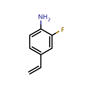 Chemical structure of 2-fluoro-4-vinylaniline , CAS 824937-70-4, AChemBlock V145134