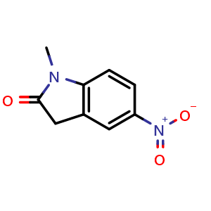 Chemical structure of 1-methyl-5-nitroindolin-2-one , CAS 20870-89-7, AChemBlock V145148
