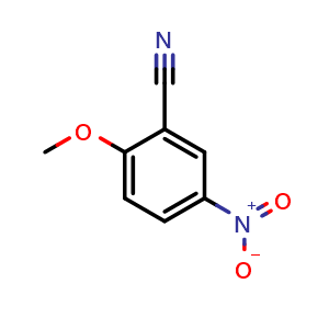 Chemical structure of 2-methoxy-5-nitrobenzonitrile , CAS 10496-75-0, AChemBlock V145154