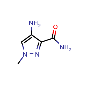 Chemical structure of 4-amino-1-methyl-1H-pyrazole-3-carboxamide , CAS 3920-40-9, AChemBlock V145173