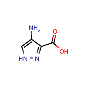 Chemical structure of 4-amino-1H-pyrazole-3-carboxylic acid , CAS 116008-52-7, AChemBlock V145174