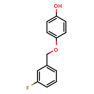 Chemical structure of 4-((3-fluorobenzyl)oxy)phenol , CAS 87752-18-9, AChemBlock V145176