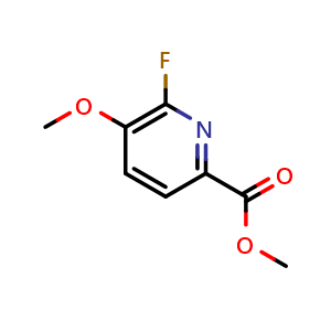 Chemical structure of methyl 6-fluoro-5-methoxypicolinate , CAS 1211517-09-7, AChemBlock V145186