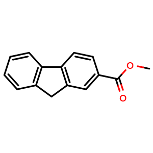 Chemical structure of methyl 9H-fluorene-2-carboxylate , CAS 2523-36-6, AChemBlock V145202