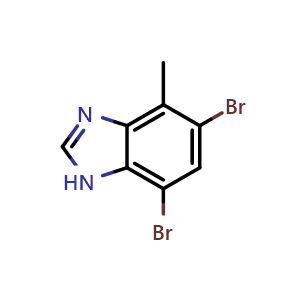 Chemical structure of 5,7-dibromo-4-methyl-1H-benzo[d]imidazole , AChemBlock V145205
