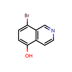 Chemical structure of 8-bromoisoquinolin-5-ol , CAS 1057962-05-6, AChemBlock V145208