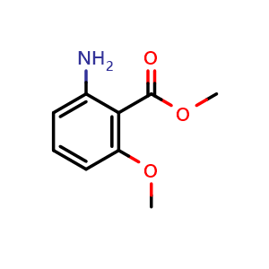Chemical structure of methyl 2-amino-6-methoxybenzoate , CAS 54166-96-0, AChemBlock V145237
