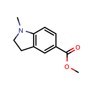 Chemical structure of methyl 1-methylindoline-5-carboxylate , CAS 1521656-37-0, AChemBlock V145239
