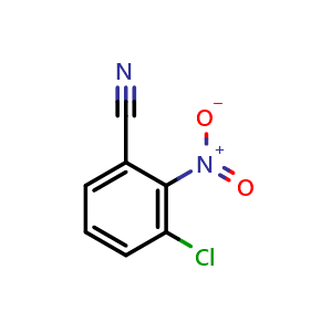 Chemical structure of 3-Chloro-2-nitrobenzonitrile , CAS 34662-28-7, AChemBlock V145241