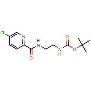 Chemical structure of tert-butyl (2-(5-chloropicolinamido)ethyl)carbamate , CAS 103878-82-6, AChemBlock V145242