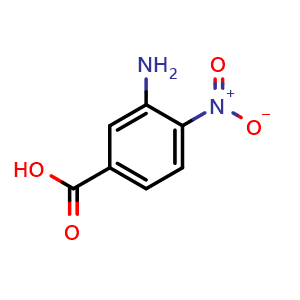 Chemical structure of 3-amino-4-nitrobenzoic acid , CAS 6968-22-5, AChemBlock V145261