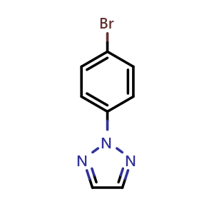 Chemical structure of 2-(4-bromophenyl)-2H-1,2,3-triazole , CAS 74733-90-7, AChemBlock V145264