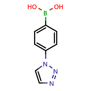 Chemical structure of (4-(1H-1,2,3-triazol-1-yl)phenyl)boronic acid , CAS 1228182-97-5, AChemBlock V145266