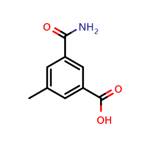 Chemical structure of 3-carbamoyl-5-methylbenzoic acid , CAS 1423033-74-2, AChemBlock V145292