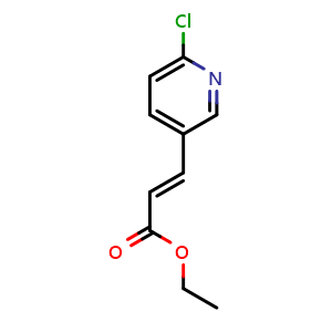 Chemical structure of ethyl (E)-3-(6-chloropyridin-3-yl)acrylate , CAS 159153-39-6, AChemBlock V145308