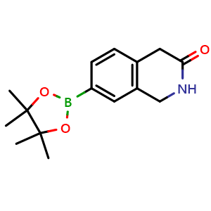 Chemical structure of 7-(4,4,5,5-tetramethyl-1,3,2-dioxaborolan-2-yl)-1,4-dihydroisoquinolin-3(2H)-one , CAS 2971747-72-3, AChemBlock V145315