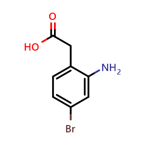 Chemical structure of 2-(2-amino-4-bromophenyl)acetic acid , CAS 1261684-16-5, AChemBlock V145318