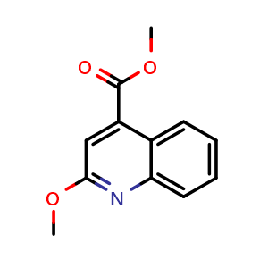 Chemical structure of methyl 2-methoxyquinoline-4-carboxylate , CAS 115801-85-9, AChemBlock V145345