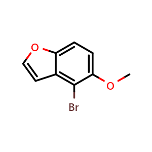 Chemical structure of 4-bromo-5-methoxybenzofuran , CAS 36826-30-9, AChemBlock V145370