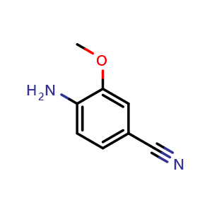 Chemical structure of 4-amino-3-methoxybenzonitrile , CAS 177476-76-5, AChemBlock V145375